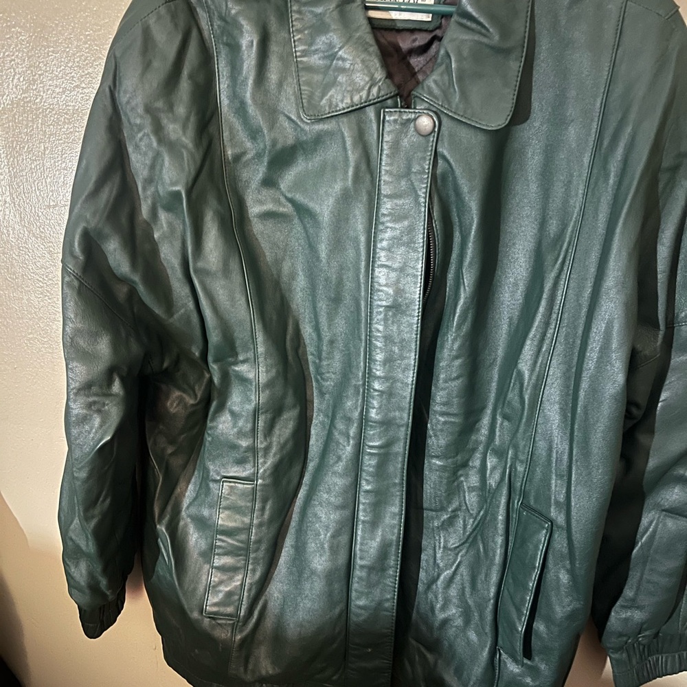 Men’s leather jacket green